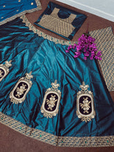 Japan sateen midnight blue Lehenga