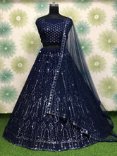 Partywear midnight blue Lehenga