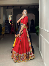 Colourful fusion with traditional gamthi work pure cotton readymade Lehenga