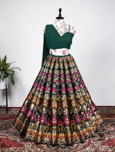 Indo western: Green sweetheart banarasi Lehenga