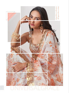 Florini collection - Off white floral saree