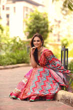 Colourful Bandhani printed silk Lehenga