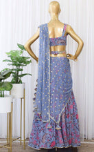 Blue floral readymade Lehenga