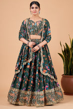 Dreamy dark green floral Lehenga