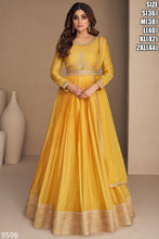 Fusion in fashion suits! Chinon silk anarkalis