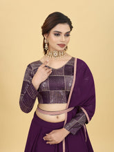 Wine Akshu Lehenga - good for plus size too