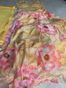 Boutique collection - yellow floral organza Lehenga