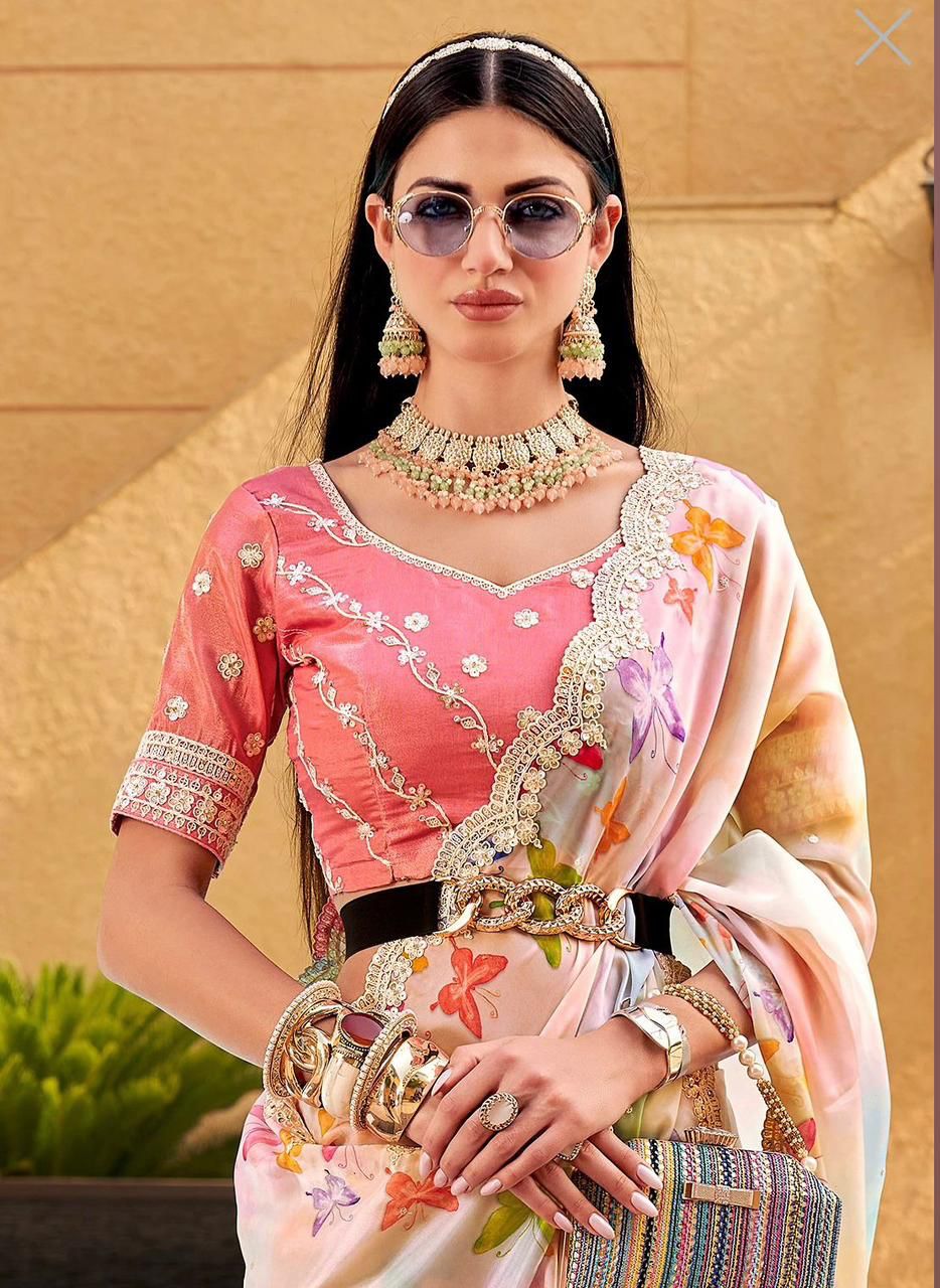 TRENDING Multicolor Digital Print Sabyasachi Inspired Designer HOT