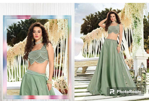 Boutique collection - pastel green pearl simple and elegant Lehenga