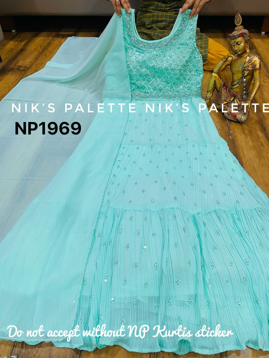 Niks collection - georgette pleated gown