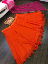 Orange and pink sangeet night Lehenga