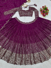 Partywear ombré effect magenta Lehenga