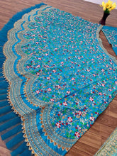 Aqua blue embroidered Lehenga