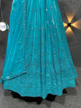 Clear ocean blue Lehenga