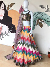 Colourful bandhani zig zag Readymade Lehenga