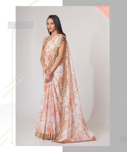 Florini collection - Off white floral saree