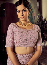 Oreya collection - Dusty pink floral embellished Lehenga