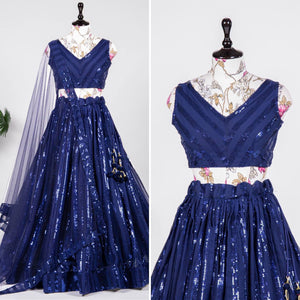 Blue sparkle Lehenga (stitched skirt)