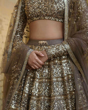 Sabyasachi inspired glitter ombré effect Lehenga with sabyasachi inspired belt