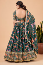 Dreamy dark green floral Lehenga