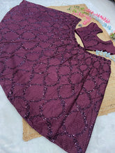 Plum silk sequins Lehenga