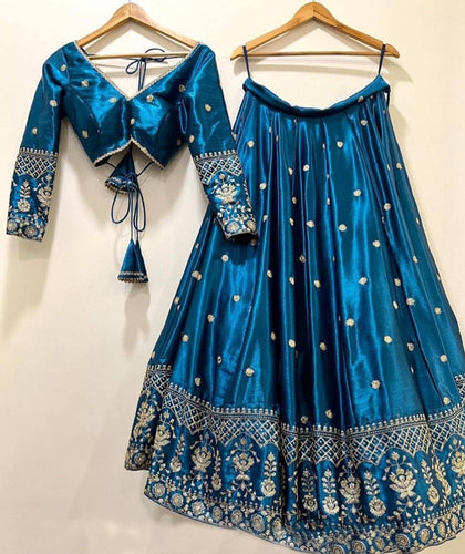 Royal Blue silk Lehenga