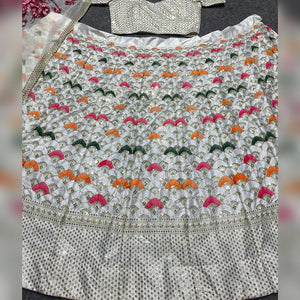 Swati Manish inspired Off white embroidered Lehenga