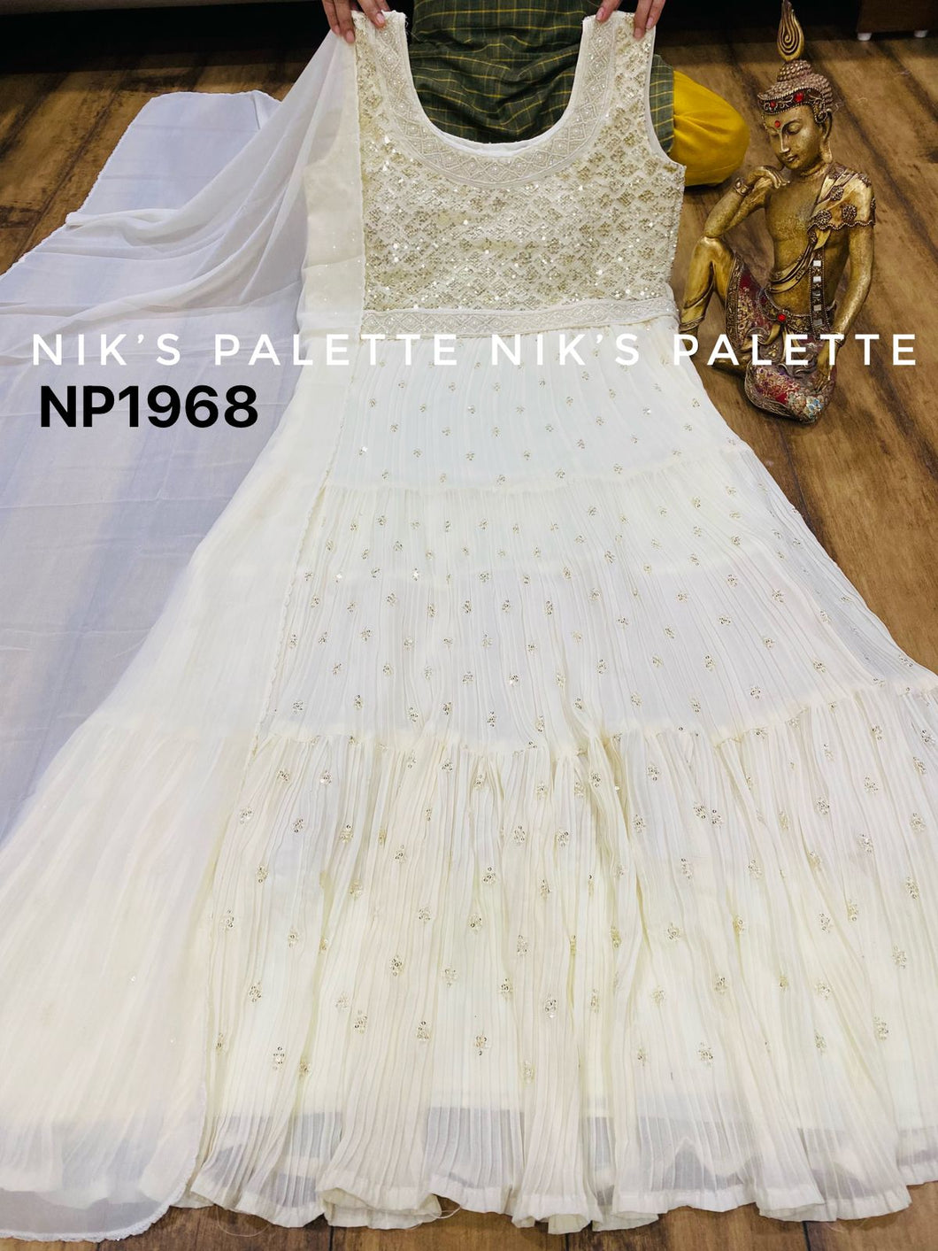 Niks collection - georgette pleated gown