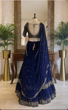 Two layer blue Lehenga - stunning flow!