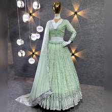 Serena - mint green sequinnned Lehenga