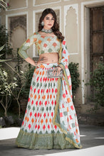 Multicolour crushed chinnon Lehenga