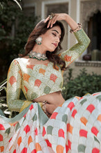 Multicolour crushed chinnon Lehenga
