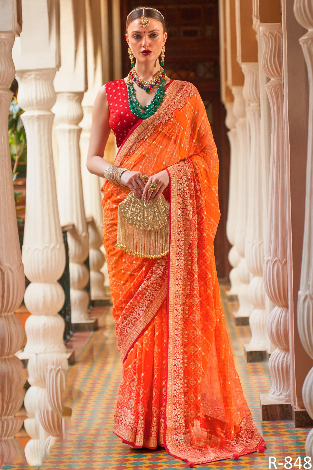 Classic saree - georgette bandhani saree