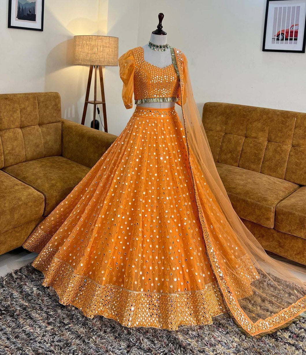 Orange Lehenga - new trend for a haldi party