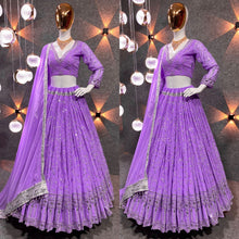 Serena - orchid purple sequinnned Lehenga