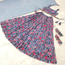 Blue floral readymade Lehenga