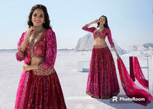 Red and pink Lehenga