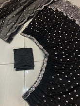 Black Lehenga with silver sequins