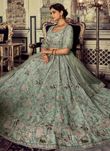 Oreya collection - Pista green bronze sequinned Lehenga