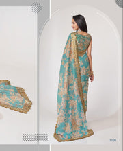 Florini collection - sky blue floral saree