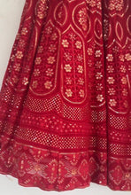 Red rani Lehenga (Skirt stitched)