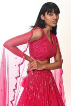 Fuschia pink partywear Lehenga