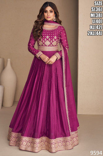 Fusion in fashion suits! Chinon silk anarkalis