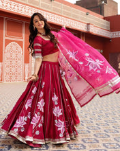 Rouge floral wedding Lehenga