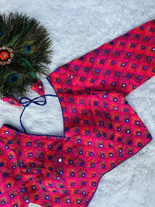 Multi coloured thread work blouses