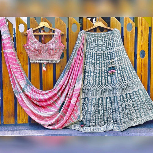 Pestle embroidered Lehenga