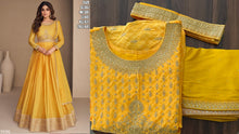 Fusion in fashion suits! Chinon silk anarkalis