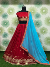 Bridesmaids - Lehengas with sky blue dupatta - colours available