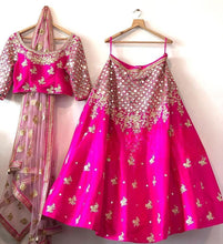 Mom and daughter sets - attractive rani pink silk Lehenga