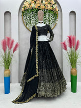 Partywear ombré effect black Lehenga